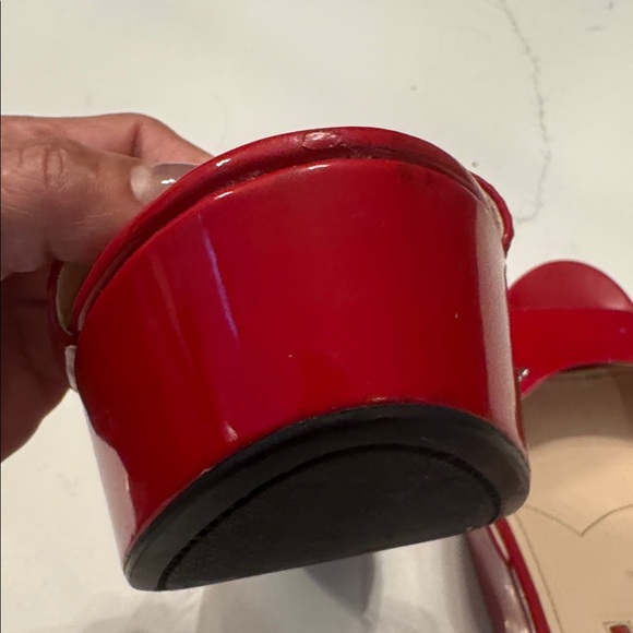 Prada Red Patent Slide Platform Sandals - Picture 8 of 9